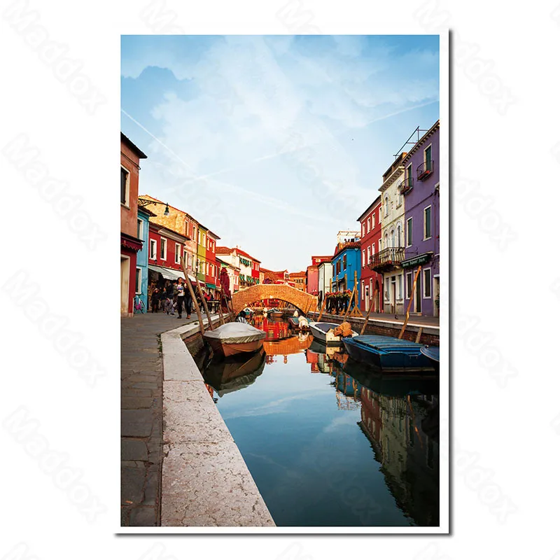

Canvas Printing European Style Architecture Modern Town Scenery Fashion Creative Bedroom Decoration Paintings Hanging Paintings