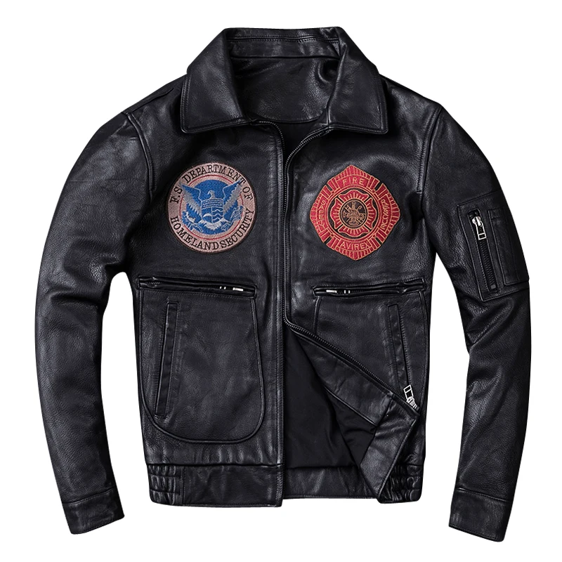 Мужская куртка из натуральной кожи Force Air Flight Suit мотоциклетная Байкерская