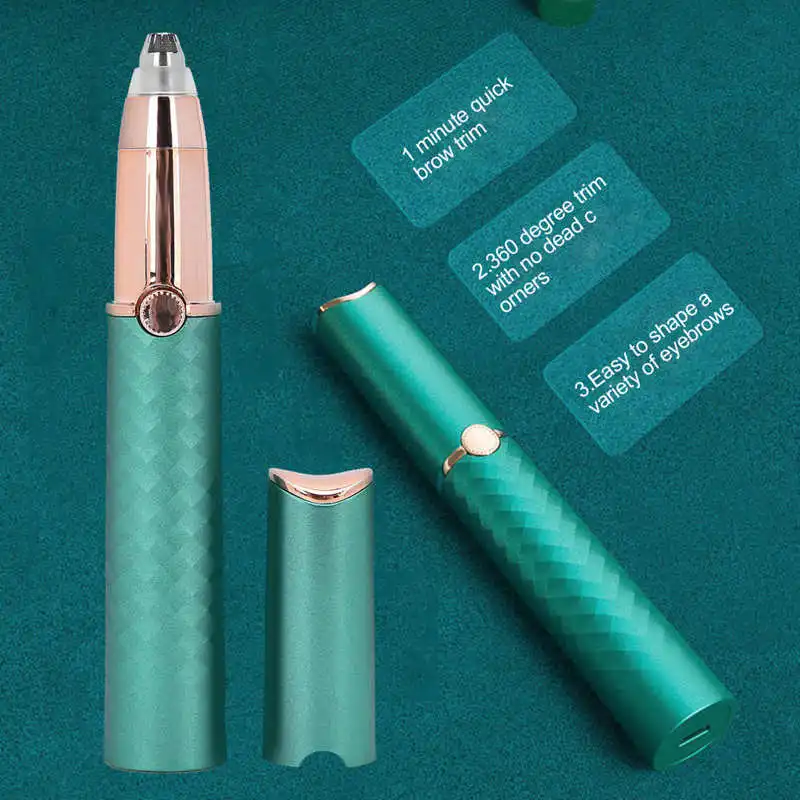 

New Electric Eyebrow Trimmer USB Epilator Female Makeup Tool Knife Scissors Razor For Women Shaver Brow Shaper Eyebrow Trimmer