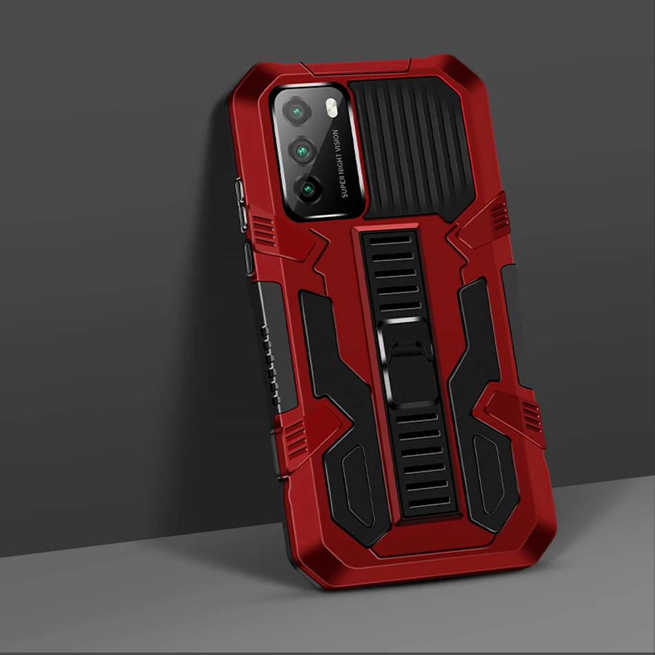 

Kickstand Armor Phone Case For Xiaomi NOTE10PRO CC9PRO POCO-F3 POCOX3 Strong Anti-Drop Shockproof Bracket Protective Back Cover