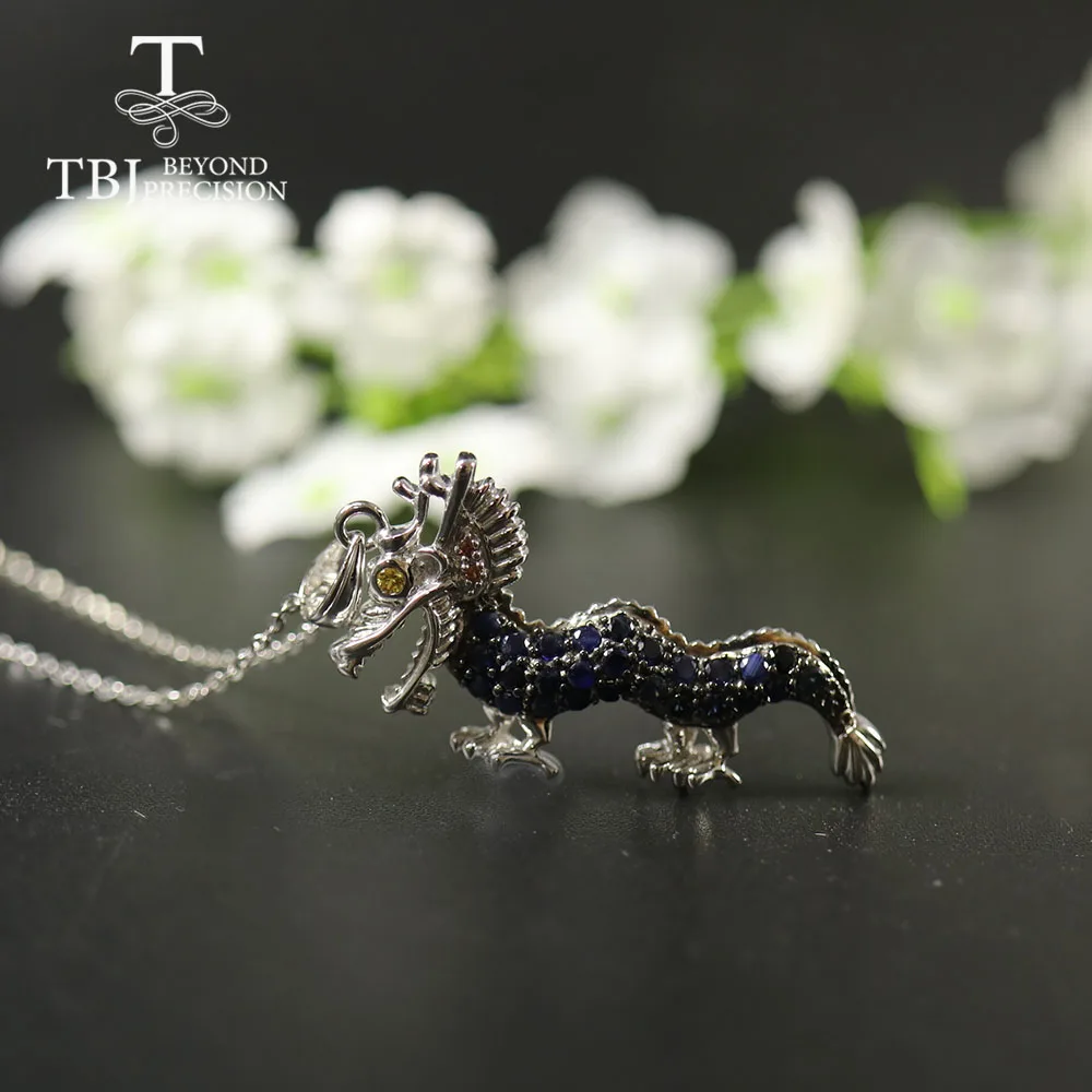 

2020 new natural sapphire pendant,sea horse cute pendant naturar blue sapphire 925 sterling silver fine jewelry best gift choice