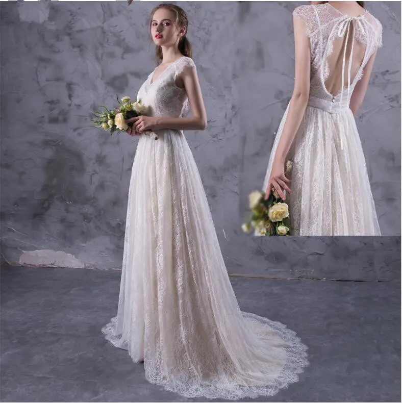 Новый дизайн vestido de noiva 2017 удивительные изысканные кружевные свадебные платья Boho