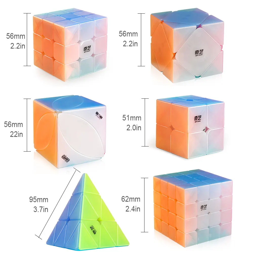 Набор скоростных кубиков D FantiX Qiyi из 6 набор волшебных Qidi 2x2 Warrior W 3x3 Qiyuan 4x4 Qiming