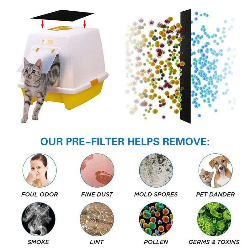 Портативный фильтр для кошачьих туалетов дезодорирующая подушка угольная