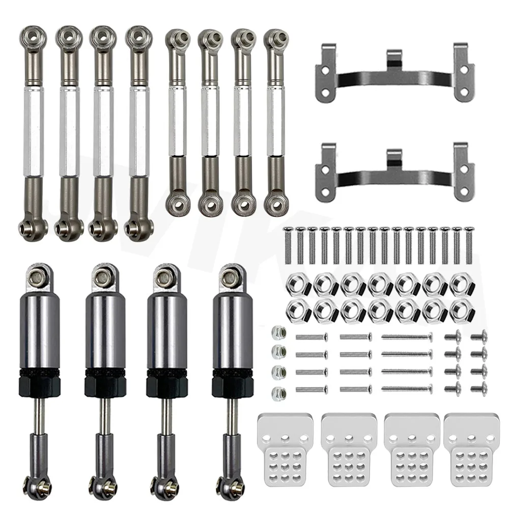Barra de tracci&oacute;n de Metal para WPL, B14, B24, C14, C24, C34, 1/16, piezas de actualizaci&oacute;n de coche RC, accesorios de enlace de direcci&oacute;n, varilla de tracci&oacute;n, amortiguador de Base-2