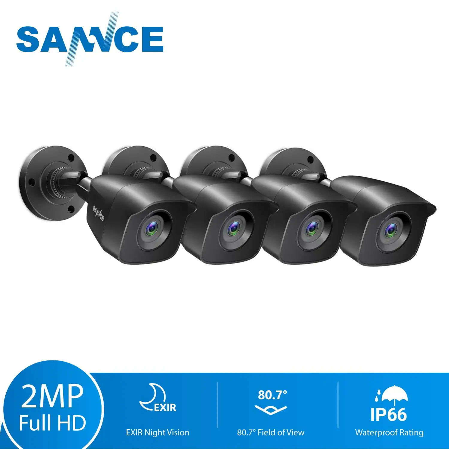 Система видеонаблюдения SANNCE 2 МП 1080P HD ИК-подсветка ночное видение запись звука