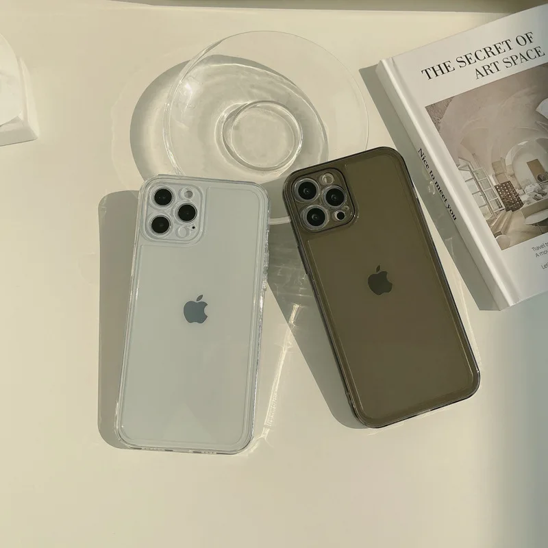 retro colorful brown green black trasparent phone case for iphone 13 12 11 pro max xr x xs max 8 7plus se clear soft tpu cover free global shipping