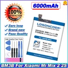 Аккумулятор LOSONCOER BM3B хорошего качества на 6000 мА  ч для Xiaomi Mi Mix 2 2S II 5,99 