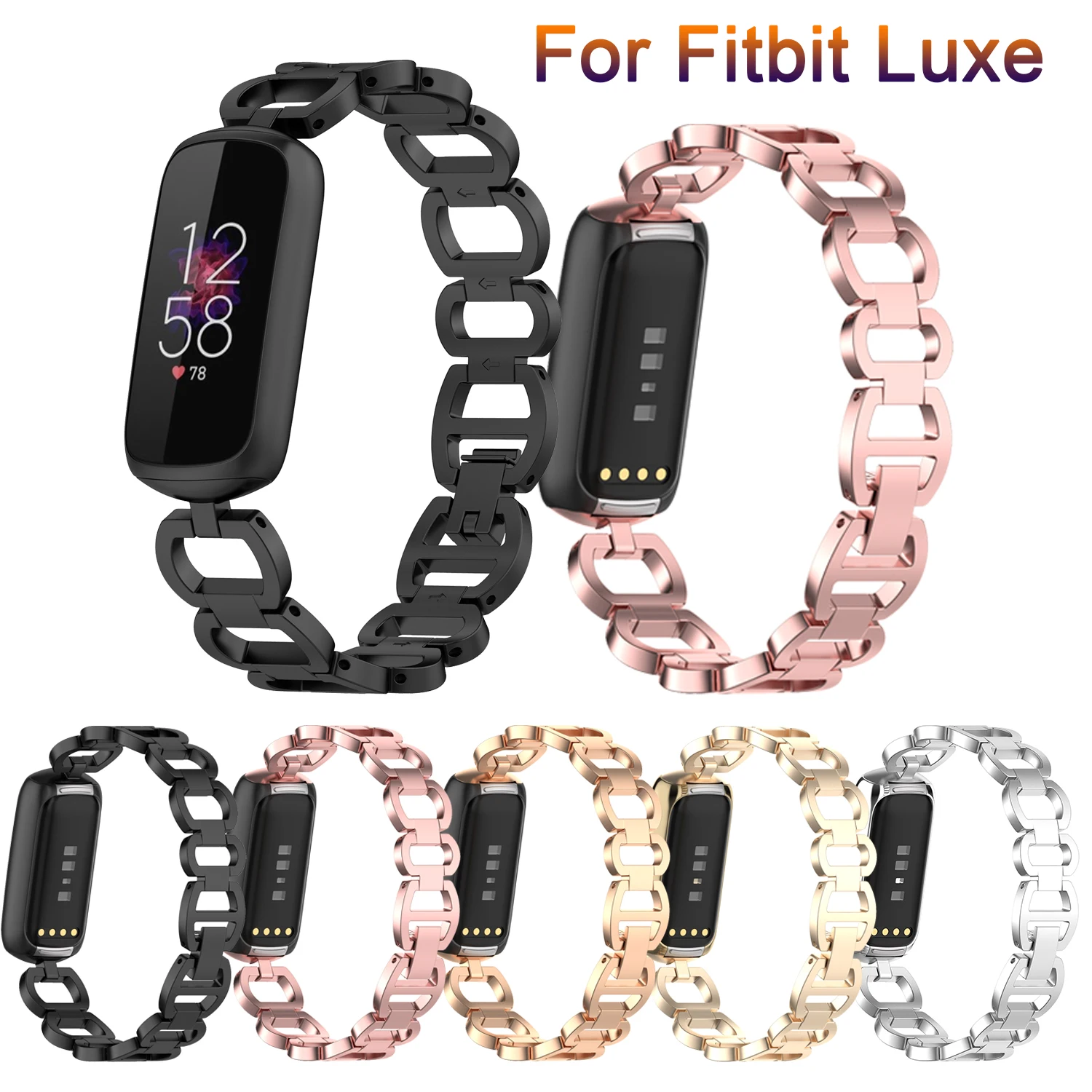 New Watch Bands For Fitbit Luxe sport watch Band Stainless Steel Metal Wrist Strap Women Jewelry Bracelet For Fitbit Luxe bands
