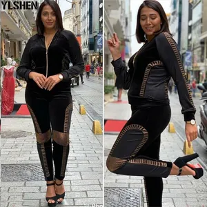 Бархатное Африканское платье для женщин, комплект из 2 предметов, брюки с бриллиантами Дашики, женская одежда