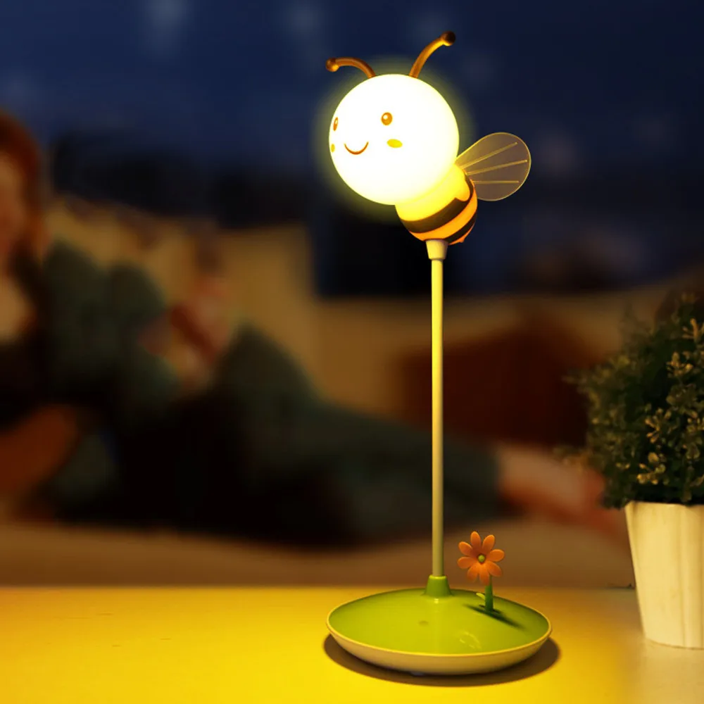 Ночники в современном стиле с изображением шмеля милая подсветка желтом/розовом