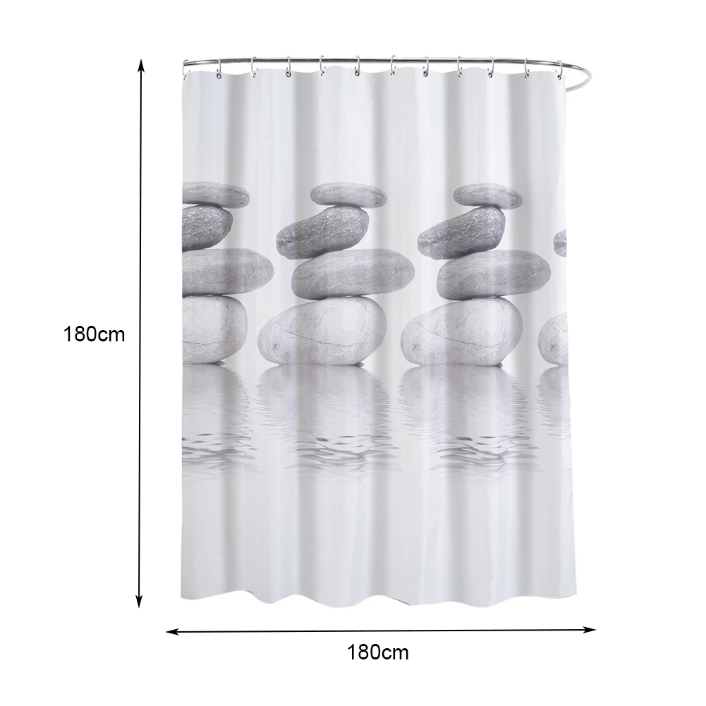 

Pebble print Shower Curtains Waterproof Thick Solid Bath Curtains For Bathroom Bathtub Bathing Cover 12 Hooks for Home Bathroom