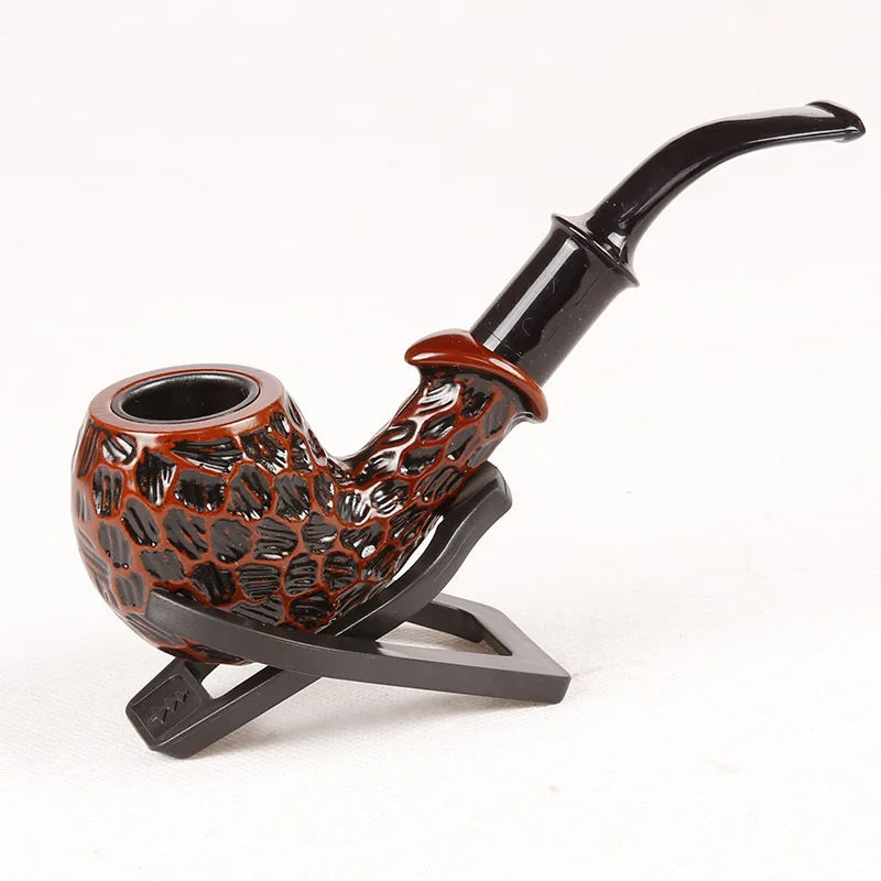 Деревянная цветная табачная трубка акриловая курительная изогнутая сигарета