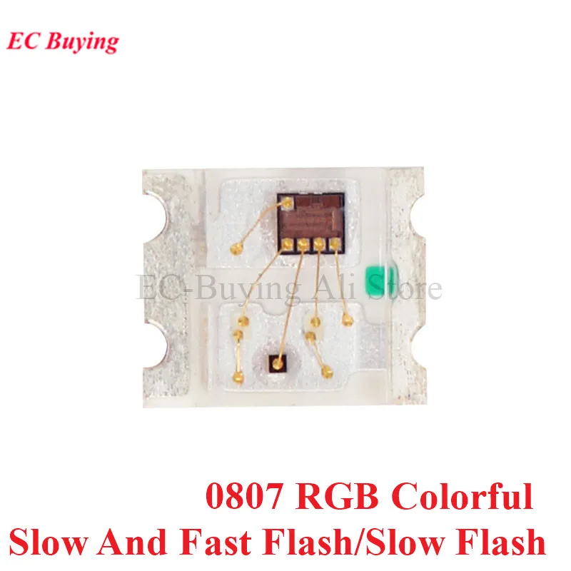 Светодиодная лампа SMD 0807 RGB 50 шт. медленное и быстрое мигание 0805 диоды для