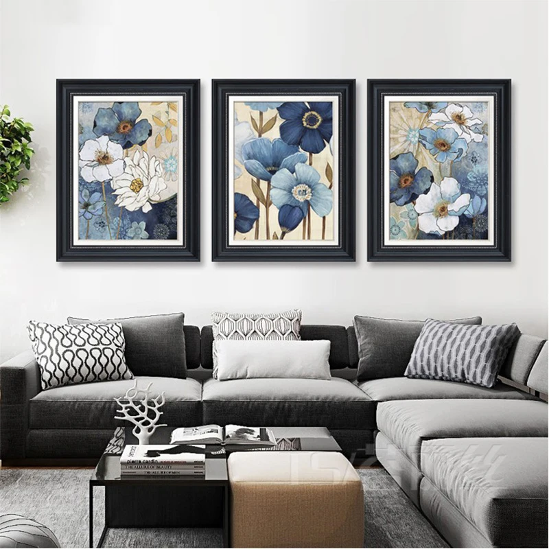 

American Style Country Living Room 3pcs Diy Diamond Painting Bedroom Restaurant Triple Flower Cross Stitch Kit RhinestoneZP-1419