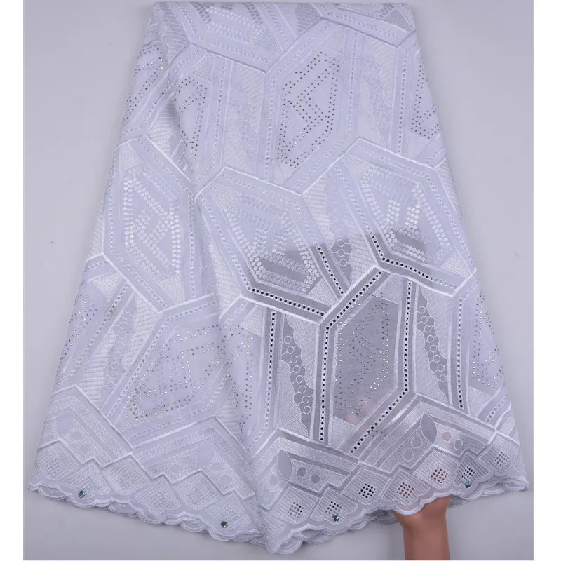 Нигерийская чистая белая кружевная ткань 100% хлопок швейцарская хлопковая