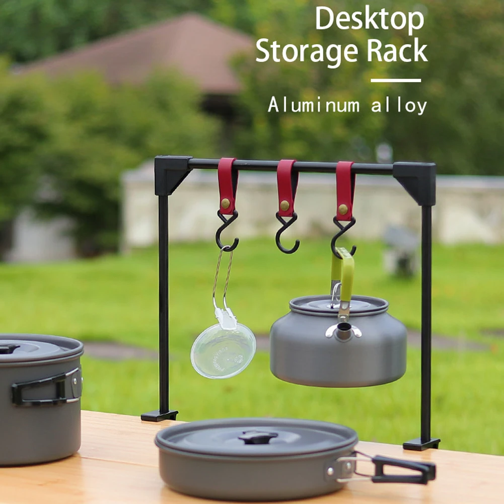 

Desktop Shelf Storage Rack Outdoor Tableware Cookware Hanging Rack Pan Rack Camping Light Tools Campsite Eequipment Hook Rack