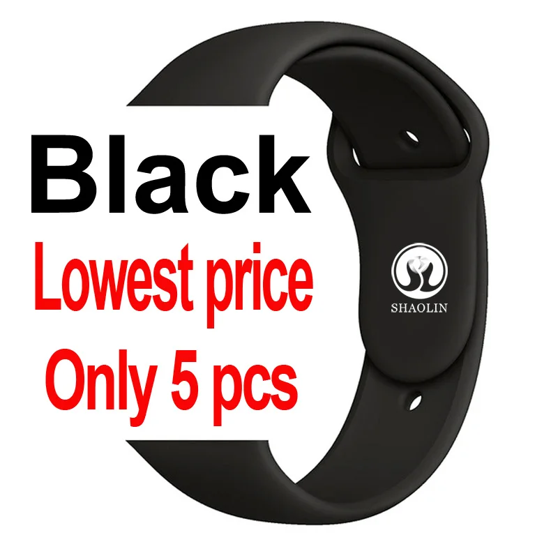 Black-Only 5 pcs Сменный спортивный ремешок для 38 мм apple watch Series1234 5 42 мм браслет на запястье ремешок для apple watch Sports Edition мягкий - Цвет: Black-Only 5 pcs