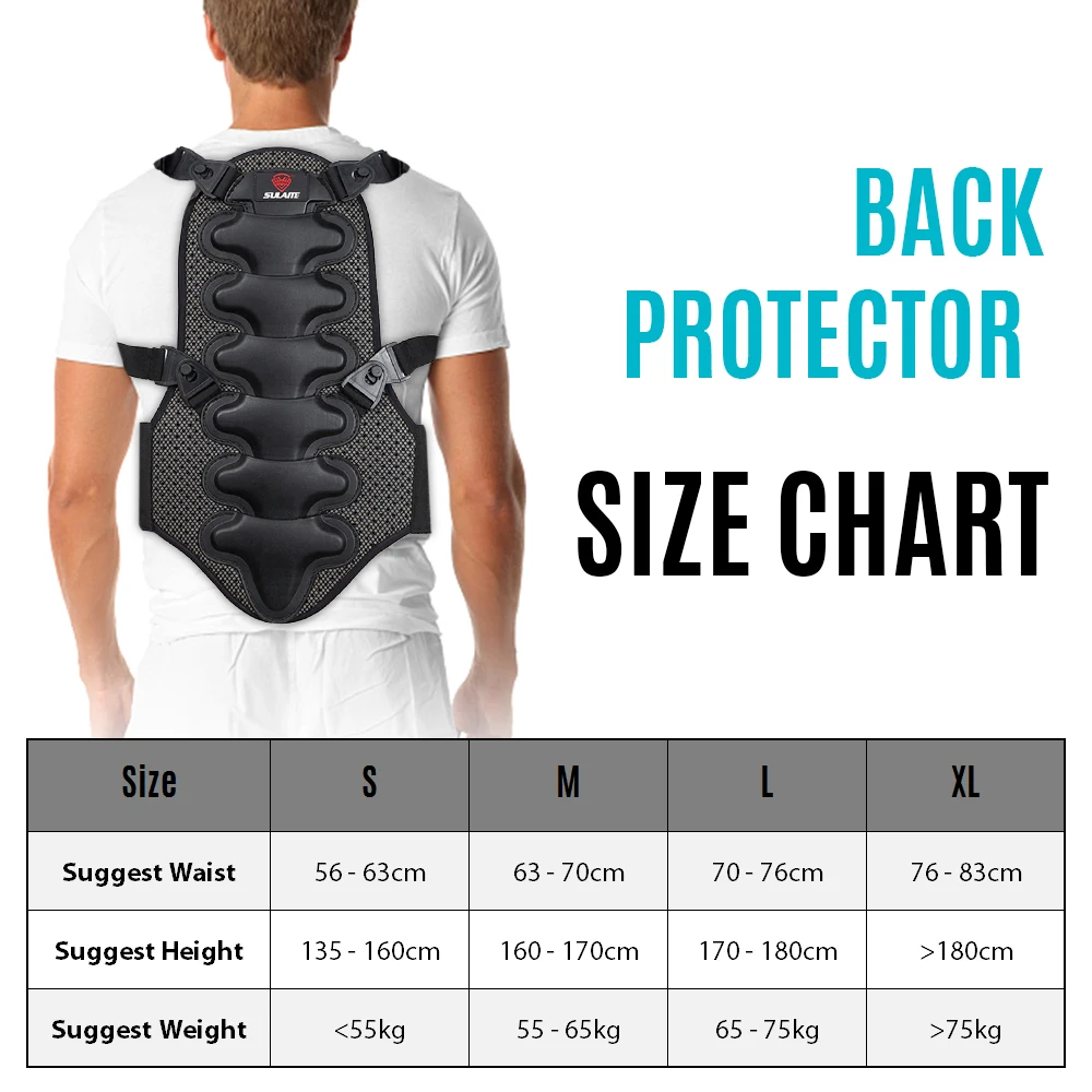 

Motorcycle Back Protector Detachable Thick EVA Protection Back Pad Cushion for Motorcycling Mountain Biking Skating Skiing