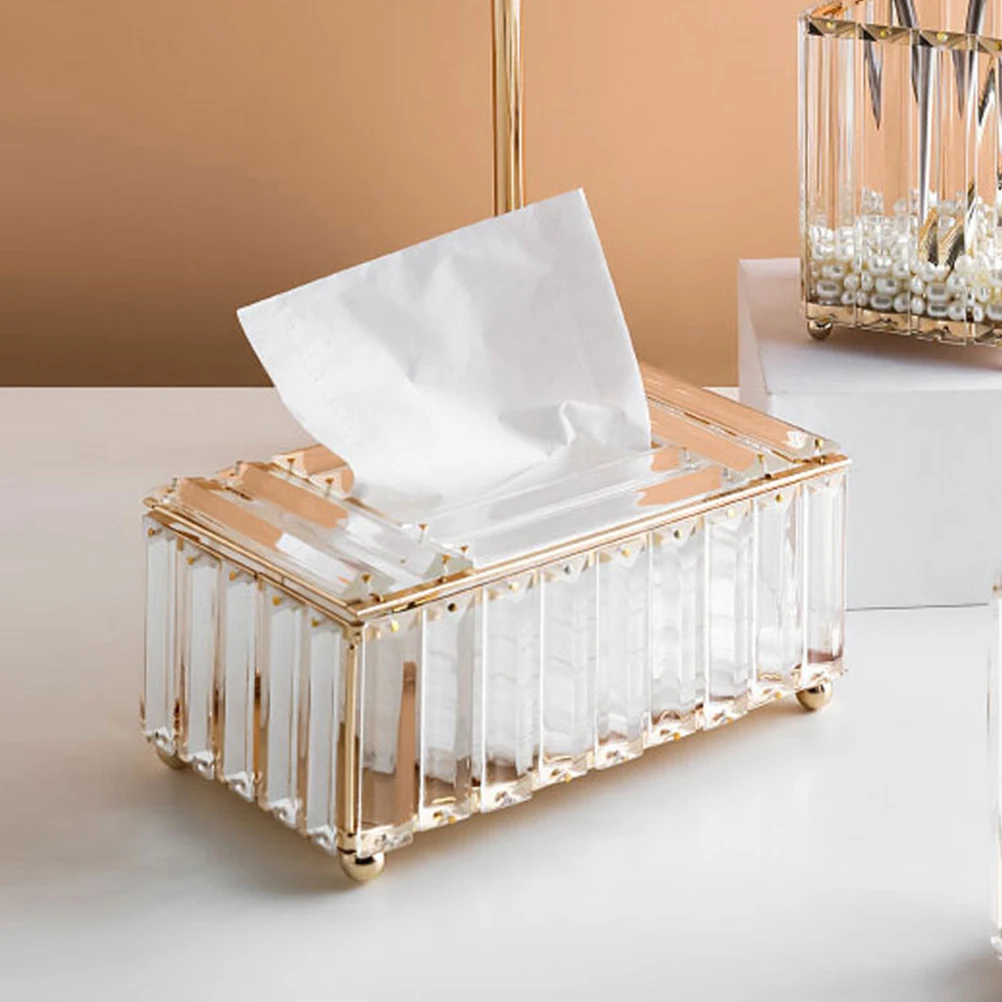 

1 шт. с украшением в виде кристаллов деликатной ткани коробка Домашний Декоративный Держатель салфеток золотой белый Бумага Полотенца коро...