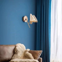 bedroom bedside wall lamp modern led living room background butterfly lamp simple corridor red staircase lamp