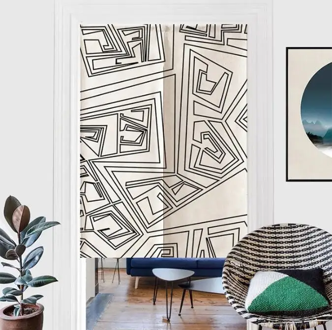 Дверные занавески Fyjafon с принтом для кухни на заказ из хлопка/льна окон кафе