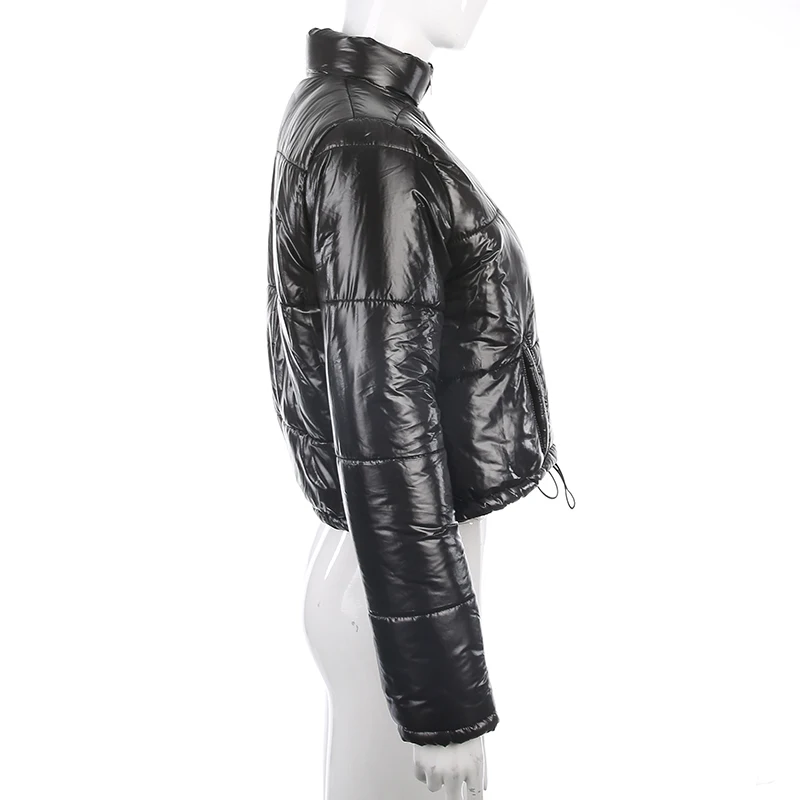 Darlingaga, модная зимняя куртка, для женщин, Turtlenenck, на завязках, парка, пальто, Женский пуховик, укороченные, теплые пальто, верхняя одежда, пальто