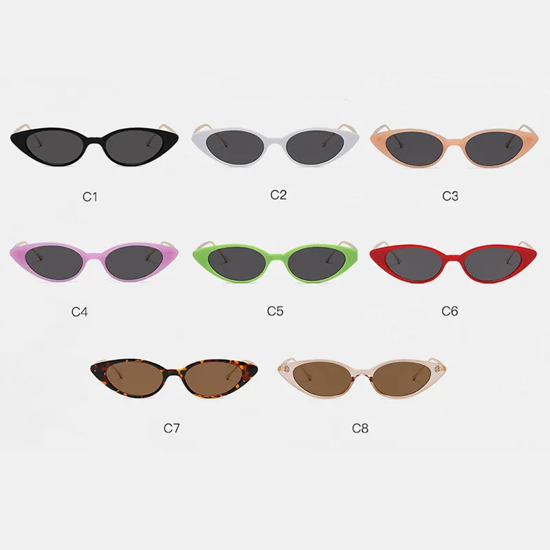 

2020 Fashion Sunglasses Woman Brand Designer Vintage Retro Triangular Cat Eye glasses oculos De Sol Candy frame Punk UV400