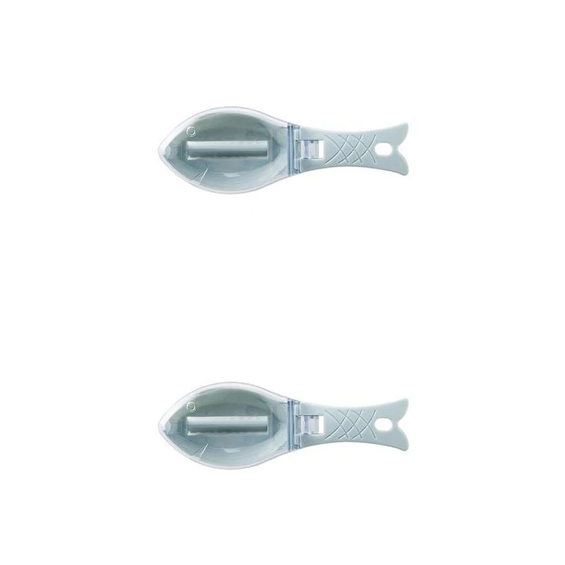 2PC blue Быстрый инструмент для удаления накипи, терка для удаления чистой кожи, скребок для рыбьей кожи, кухонный инструмент, портативный практичный аксессуар для приготовления пищи - Цвет: 2PC blue