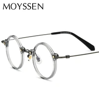 2021 mens super light b titanium acetate round frame optical glasses women vintage transparent myopia prescription eyeglasses