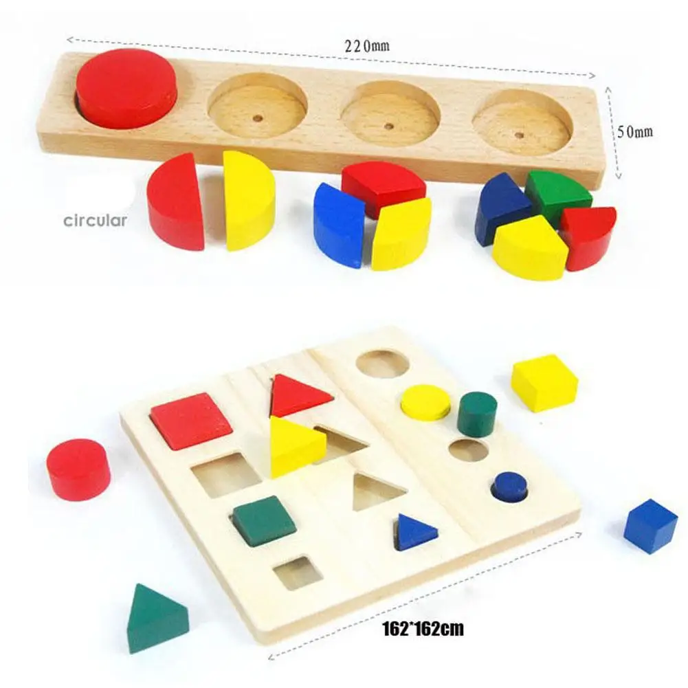 

8pcs/set Educational Toy Blocks Wood Teaching Aids Geometry Shape Learning Educational Toys Model Building Kits Wooden Block Toy