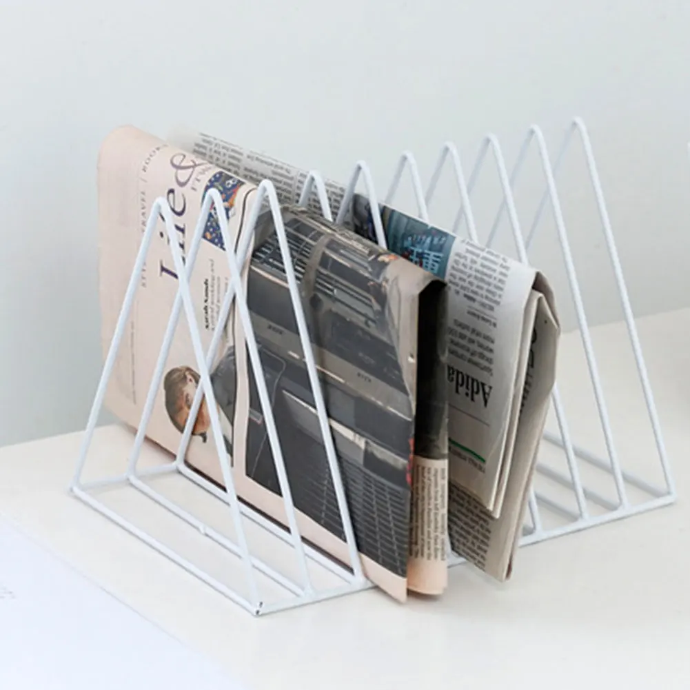 

Nordic Style Desktop Bookshelf Iron Art Metal Luxury Book Block Newspapers Magazines Storage Rack File Organiser 9 Grid Wholesal