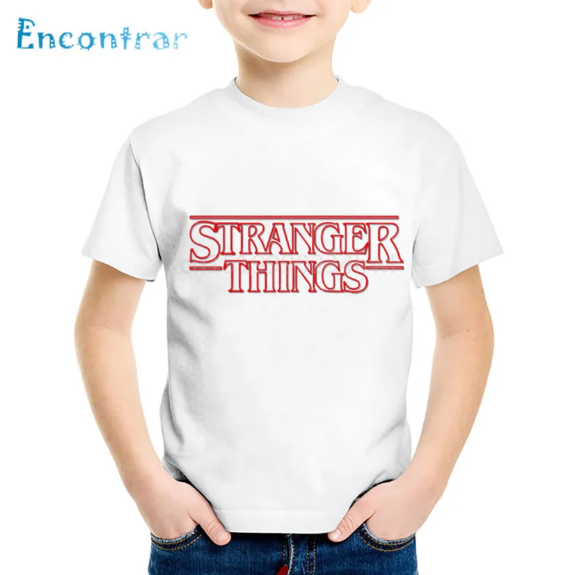 Детские модные футболки с принтом очень странные дела Детская летняя одежда