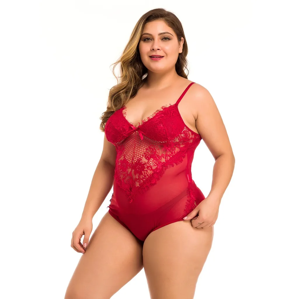 Новое модное цельное женское сексуальное боди размера плюс XXXXL Сетчатое