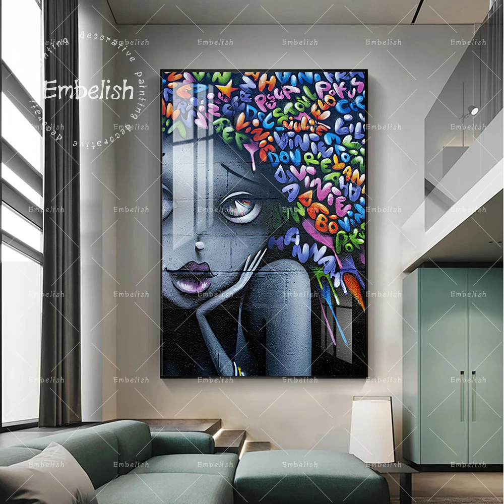 

Street Artworks For Living Room Graffiti African Woman Modern Home Decor Pictures For Living Room Wall Posters Canvas Paintings