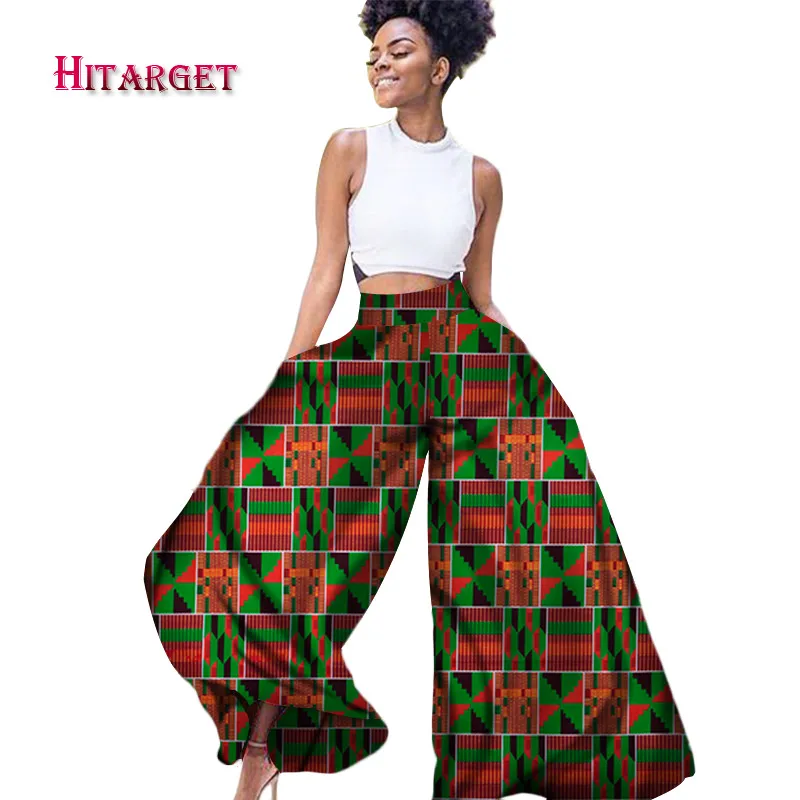 

Women African Batik Print Pants African Print Length Loose Long Wide Leg Pants Ankara Cotton Fabric Clothing WY3105