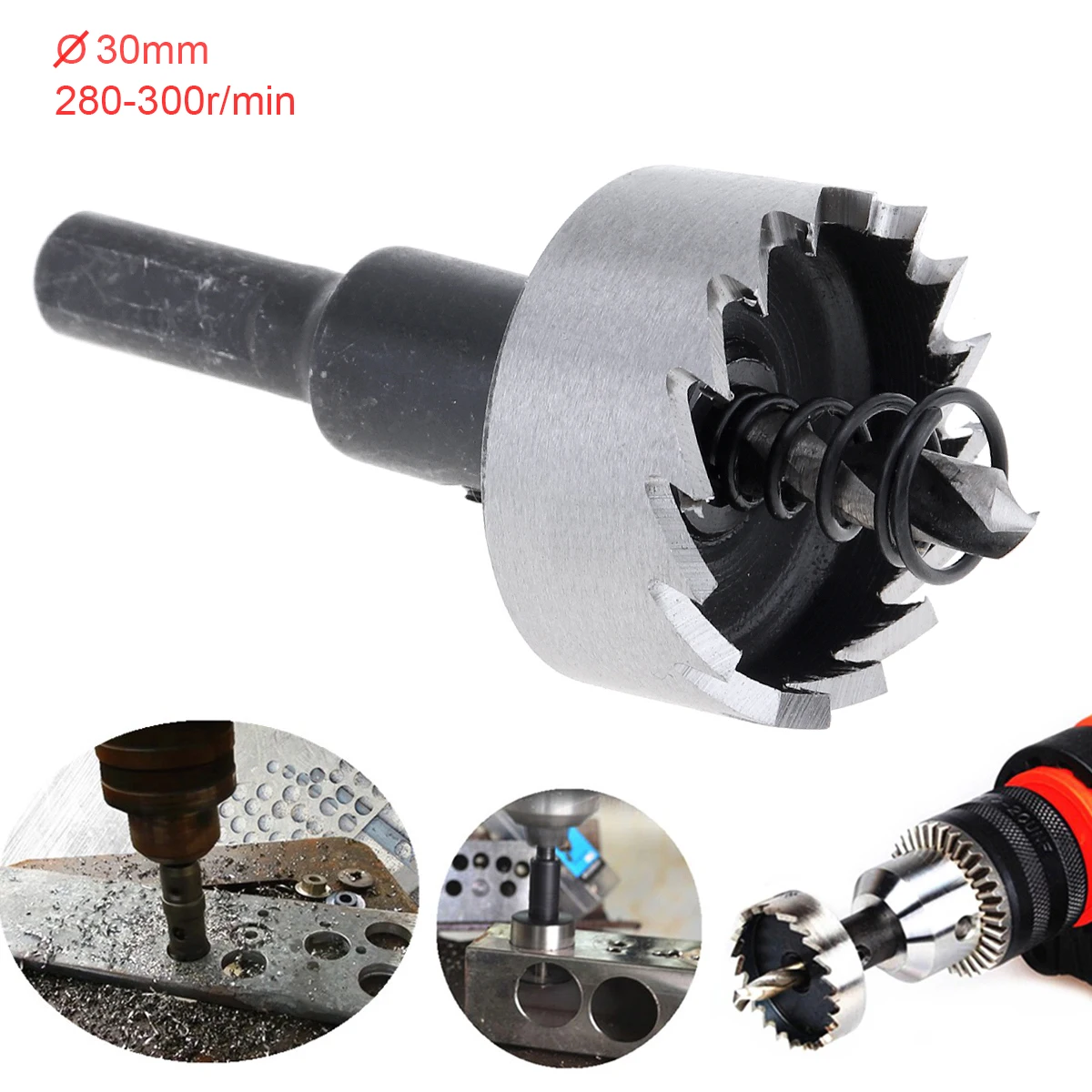 

M35 30MM Carbide Tip HSS Drill Bit Hole Saw Stainless Steel Metal Alloy Drilling Hole Opener Tool for Metal / Alloy / Iron