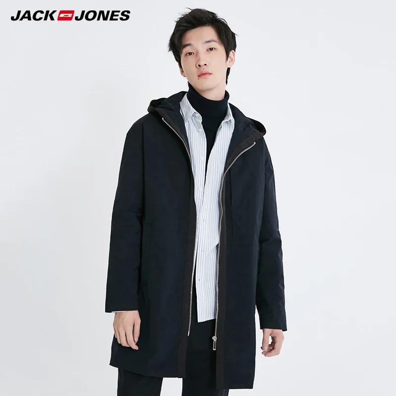 JackJones Мужская Зимняя Повседневная длинная теплая хлопковая куртка с капюшоном |