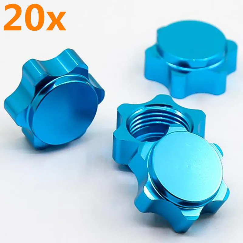 

20pcs 17mm Aluminum Dustproof Nut for 1/8 RC Car Hex Coupler Nut Thread 1.0mm R4 HSP 94762 94886