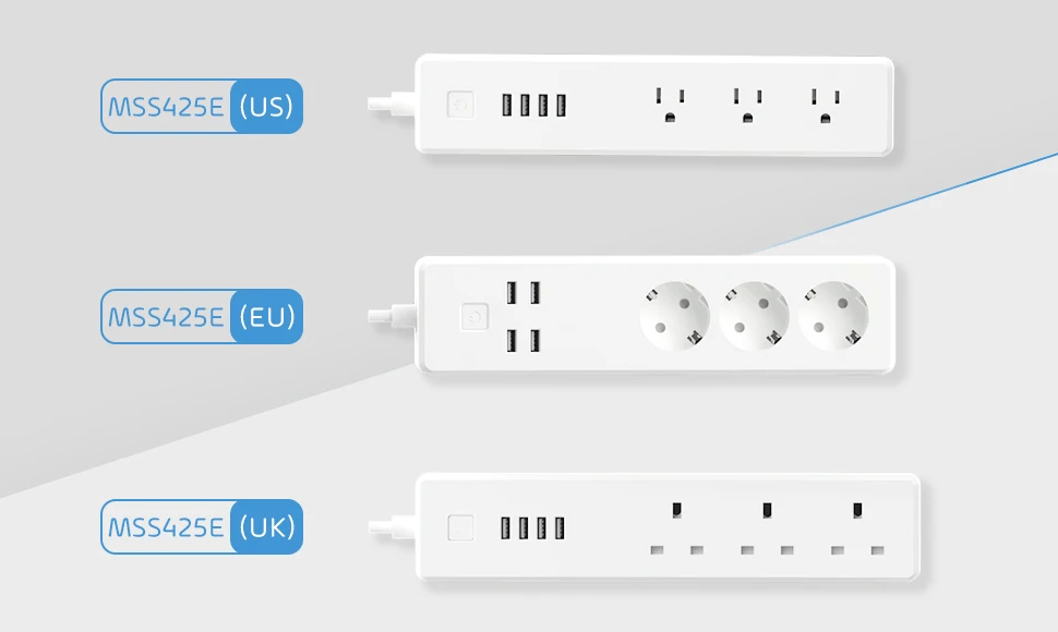 Умный Wi-Fi сетевой фильтр, силовая лента Alexa& Google Assistant& IFTTT,Yandex Alice,поддерживается, приложение дистанционное управление Meross MSS425E США/ЕС/Великобритания