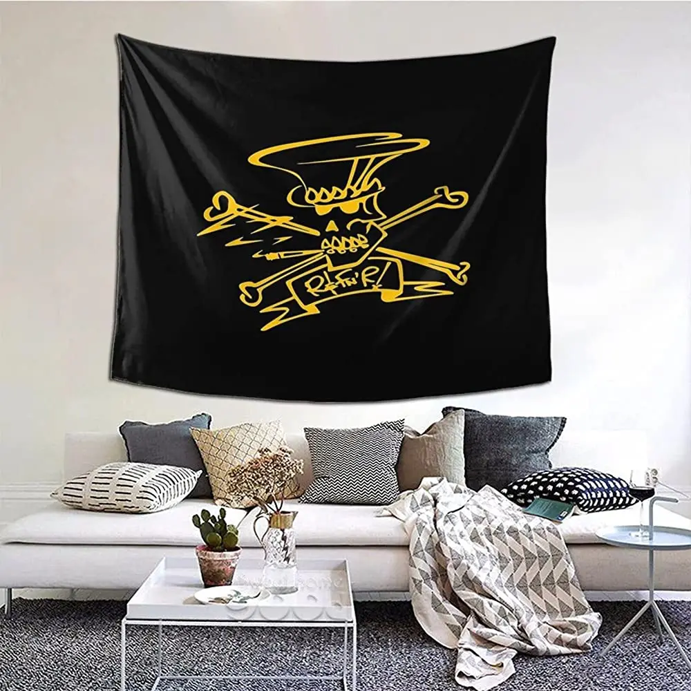 

Stylish Rock And Roll Skull Slash S Style Skull 3d Boutique Decorative Wall Tapestry Pop Art Retro Micro Microfiber Decoration