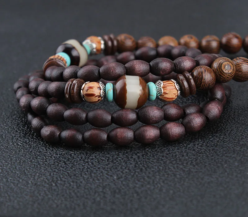 

Custom Beads Nepal Horn-shaped Wooden Necklace Simple Long Men Women Sweater Chain Accessories