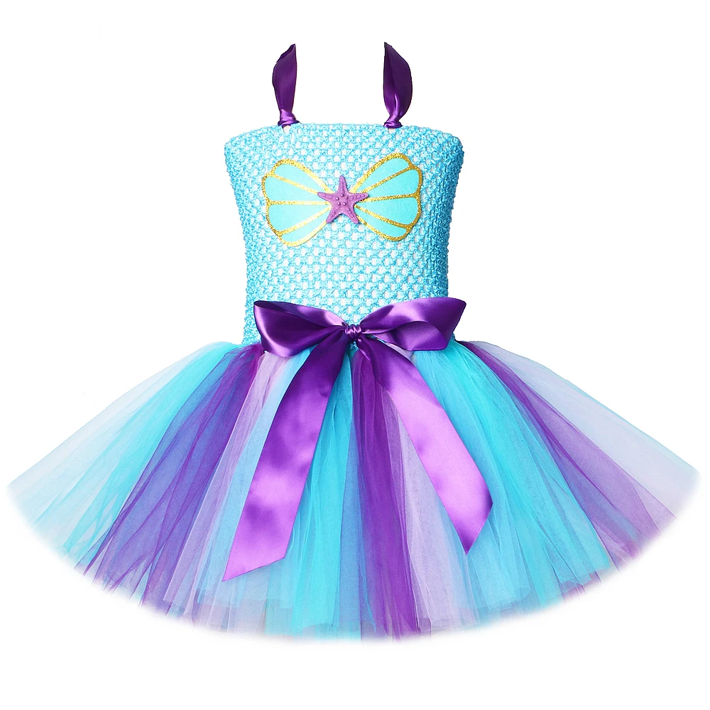 Toddler Little Mermaid Dress Girl Kids Halloween Costume Girls Princess Tutu Dresses for Birthday Party Gift 1-12 Years Old | Детская
