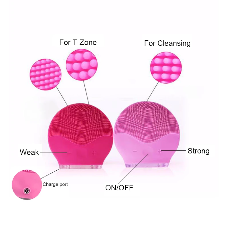 Mini Vibration Cleaner Skin Massager Facial Cleansing Brush Face Electric Silicone Deep Pore Cleaning | Красота и здоровье
