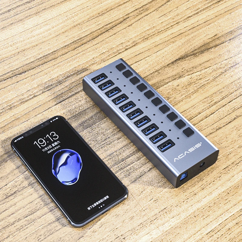 Usb хаб зарядное устройство 10 портов USB 3 0/usb многоразветвитель 12 В/4A EU/US адаптер