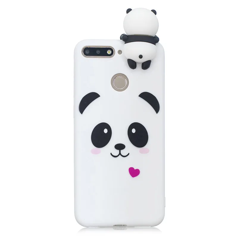 Мягкий Силиконовый ТПУ чехол с 3D пандой для Huawei Y5 Y6 Y7 Prime 2018 Honor 8 9 10 Lite 7A 7C 7S 8A 8C 8X 8S 9X