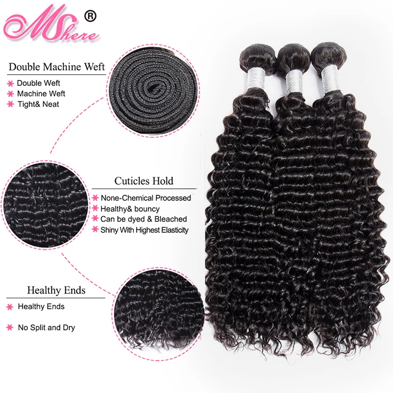 Mshere волосы индийские вьющися с закрытием Комплект s предварительно вырезанные