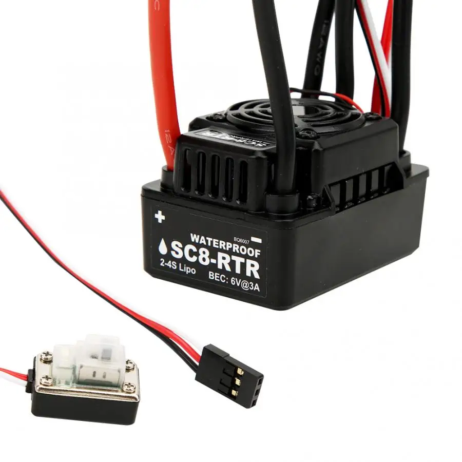 Водонепроницаемый бесщеточный двигатель SC8 120A контроллер скорости ESC встроенный