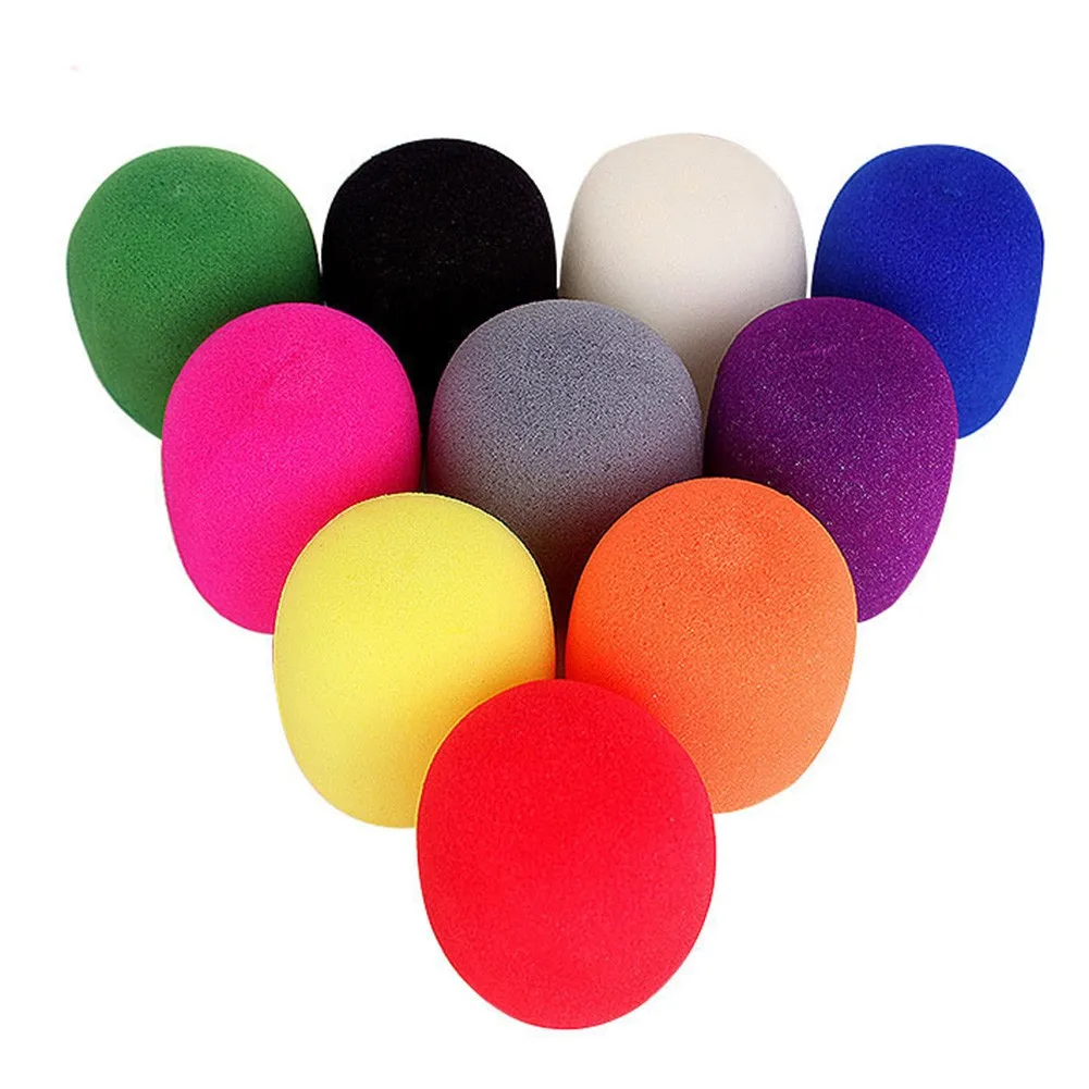 

10pcs Windshield Mic Windscreen Protector Handheld Microphone Sponge Foam Covers Replacement Windscreen Foam For Karaoke DJ