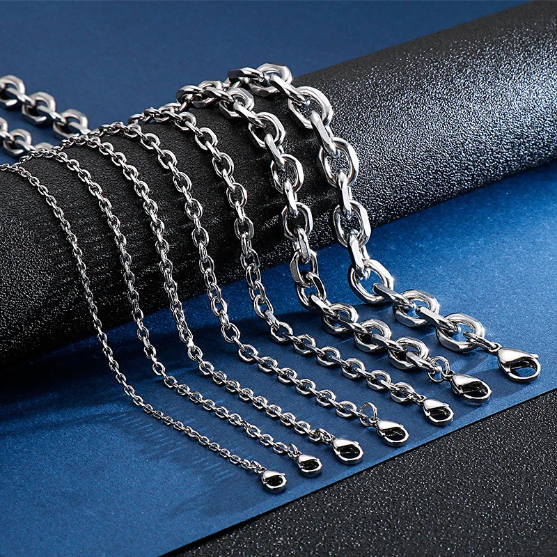 Ожерелье из Нержавеющей Стали Овальное круглой формы панцирная кубинская цепь